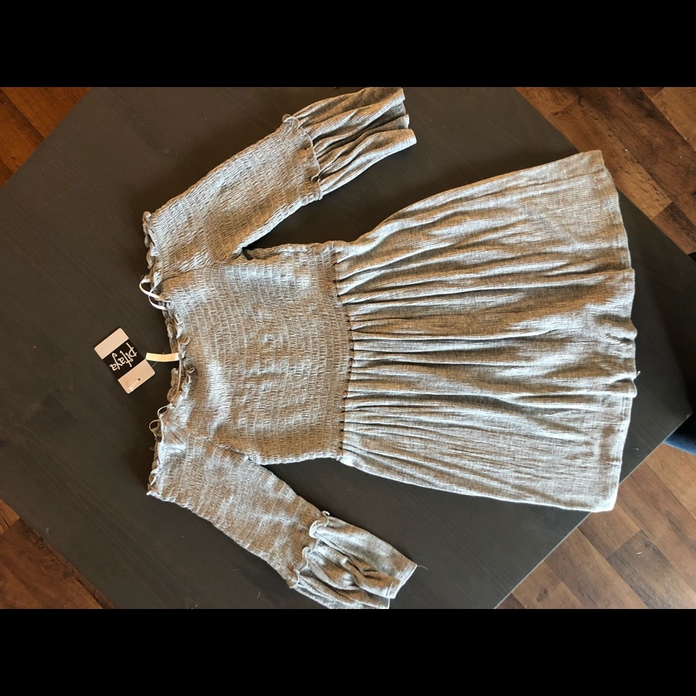 Heather grey sleeveless mini dress